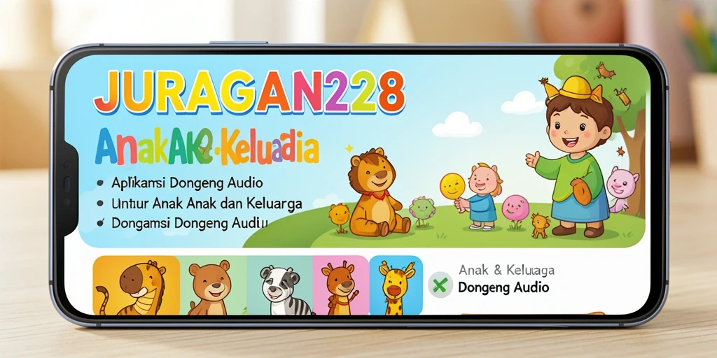 Tampilan antarmuka aplikasi JURAGAN28 yang ramah anak.