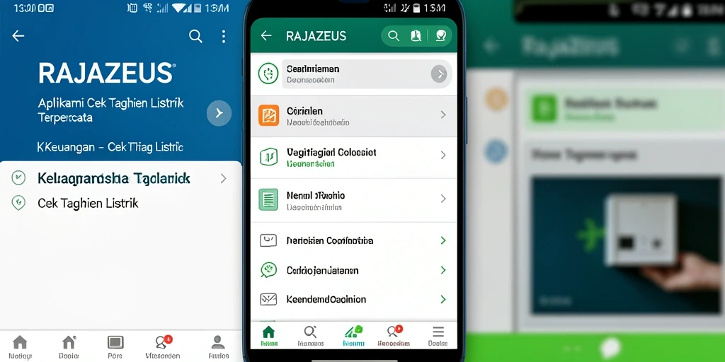 Tampilan antarmuka RAJAZEUS untuk pengecekan tagihan listrik.
