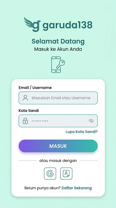 Tampilan halaman login garuda138